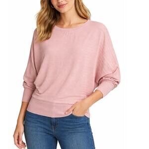 Anthropologie Saturday Sunday Pink Dolman Sleeve Top Small Ribbed Hem